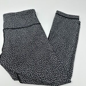 Lululemon Women's Size 6 Inseam 21" Frozen Fizz White Black Crop‎ Leggings